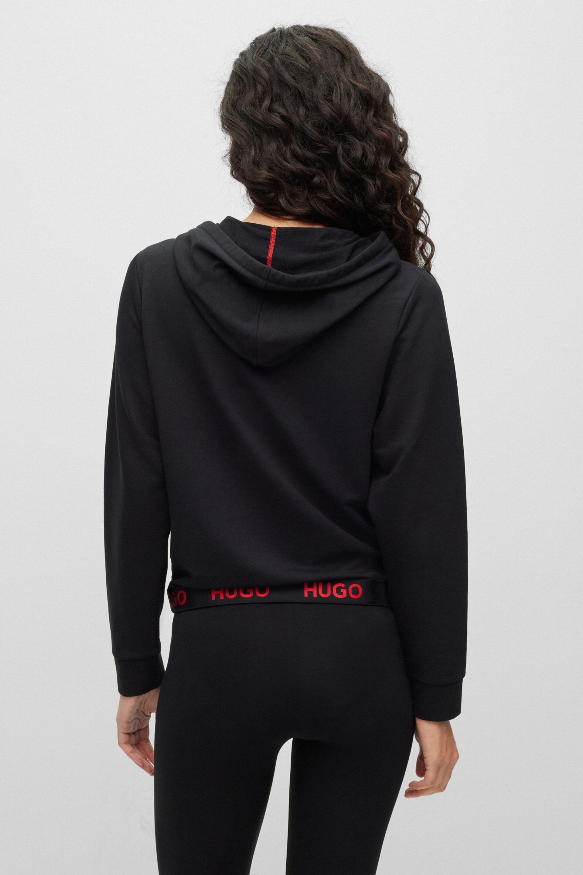 HUGO Logo Waistband Zip Up Hoodie - Image 2 of 5