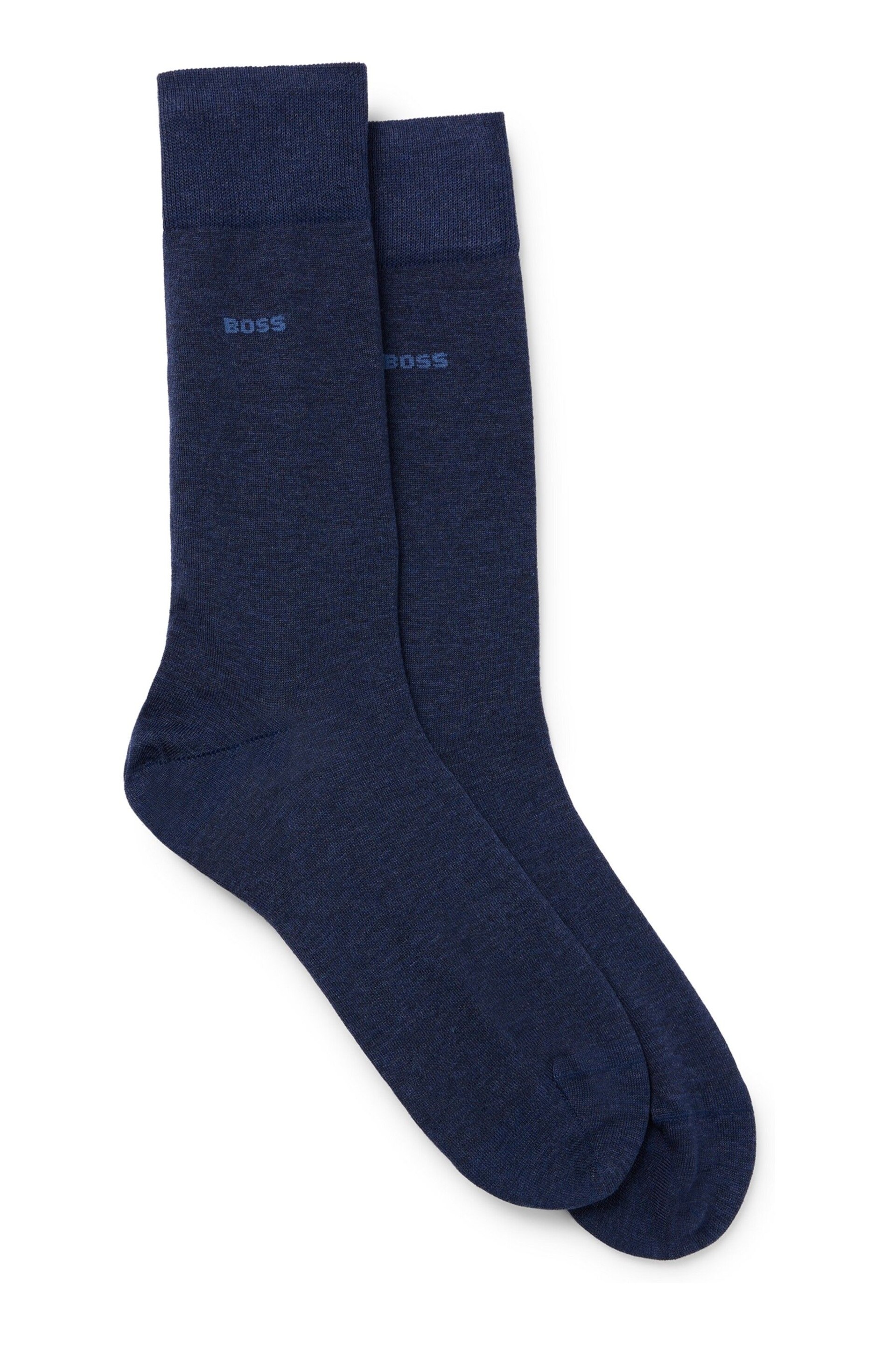 BOSS Blue Regular Length Logo 2 Pack Socks - Image 1 of 3