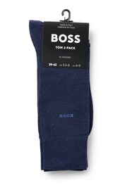 BOSS Blue Regular Length Logo 2 Pack Socks - Image 2 of 3