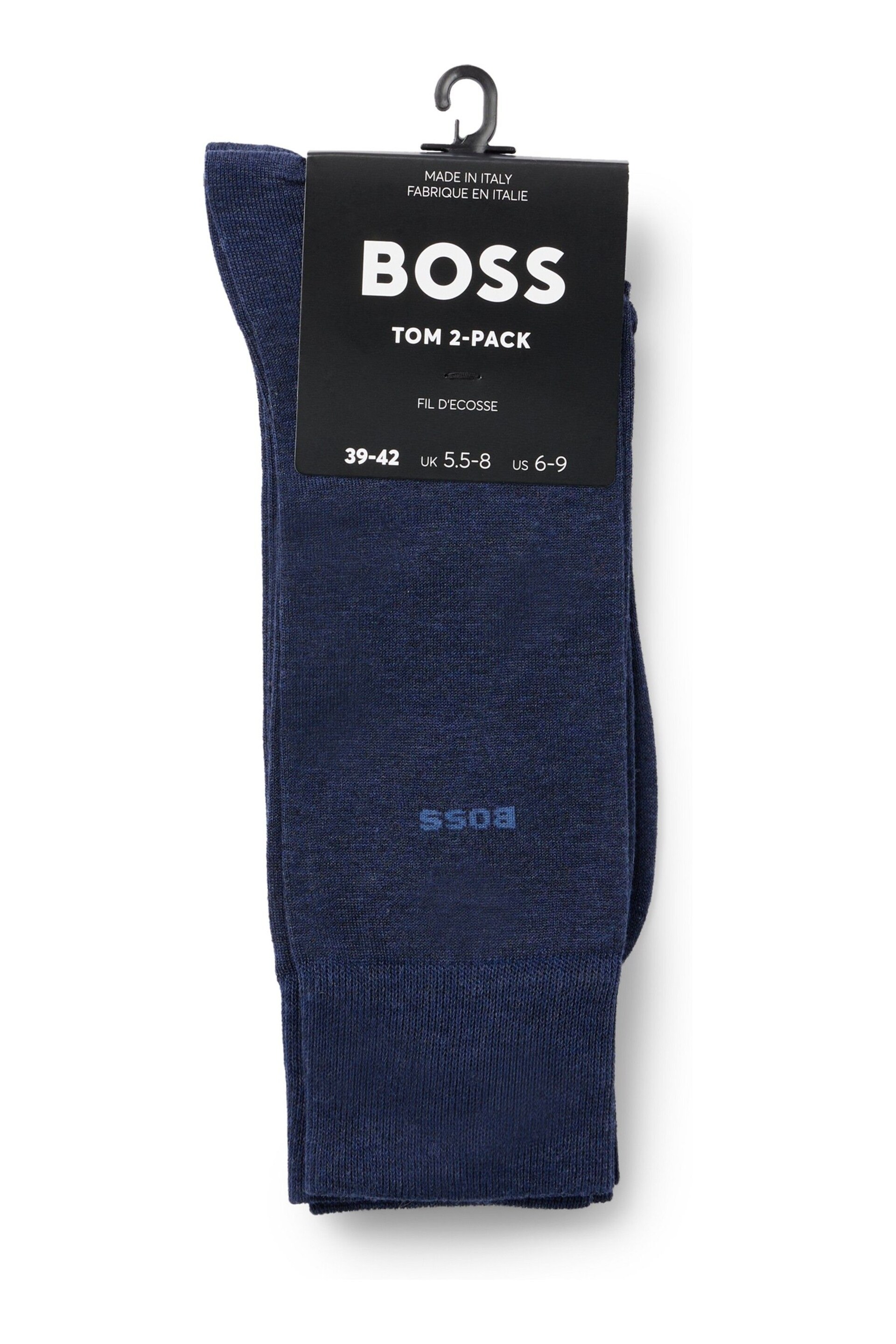 BOSS Blue Regular Length Logo 2 Pack Socks - Image 2 of 3