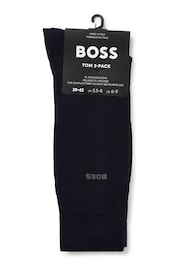 BOSS Dark Blue Regular Length Logo 2 Pack Socks - Image 2 of 3
