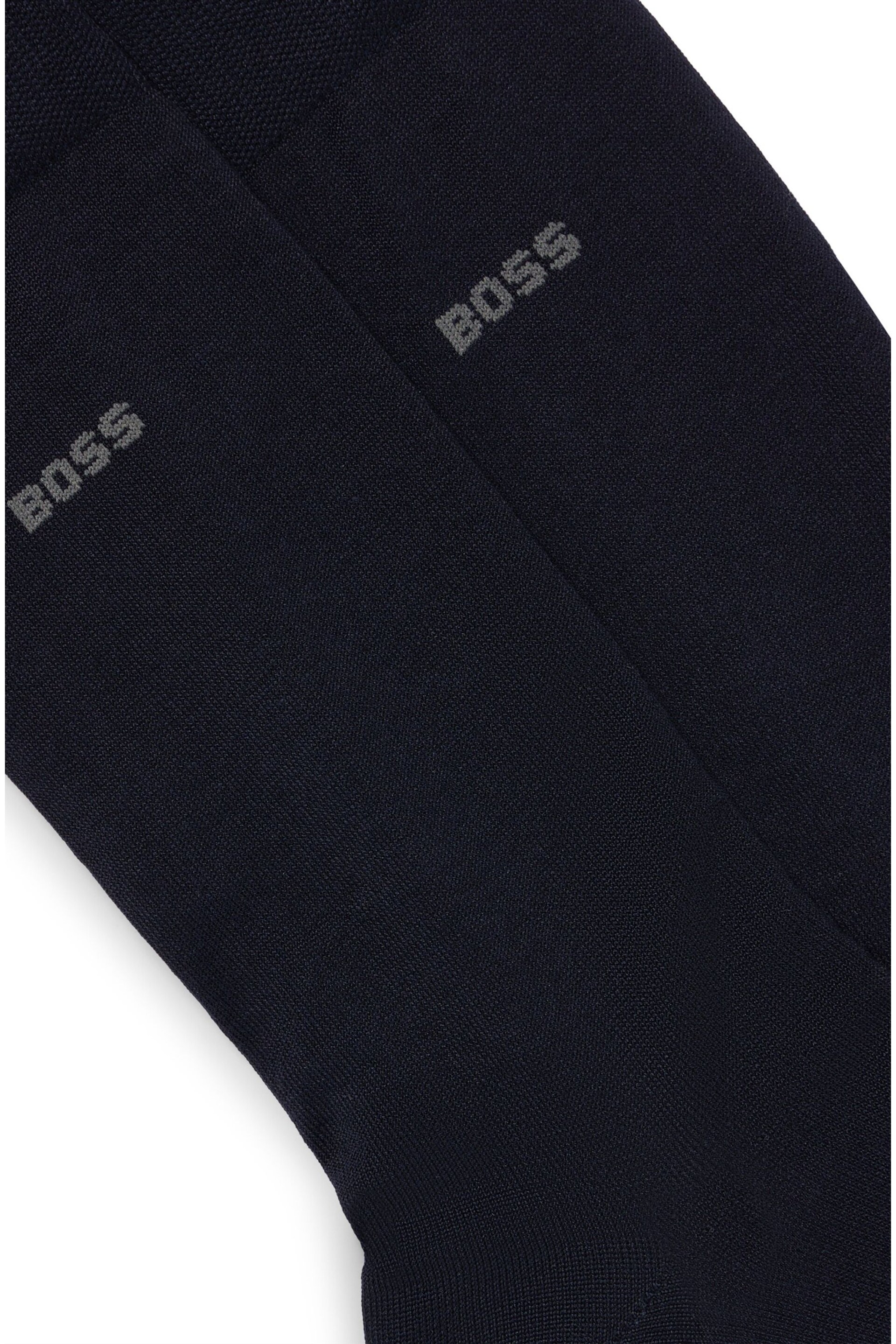 BOSS Dark Blue Regular Length Logo 2 Pack Socks - Image 3 of 3