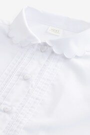 White Cotton Rich Scalloped Collar Blouse (3-14yrs) - Image 7 of 8