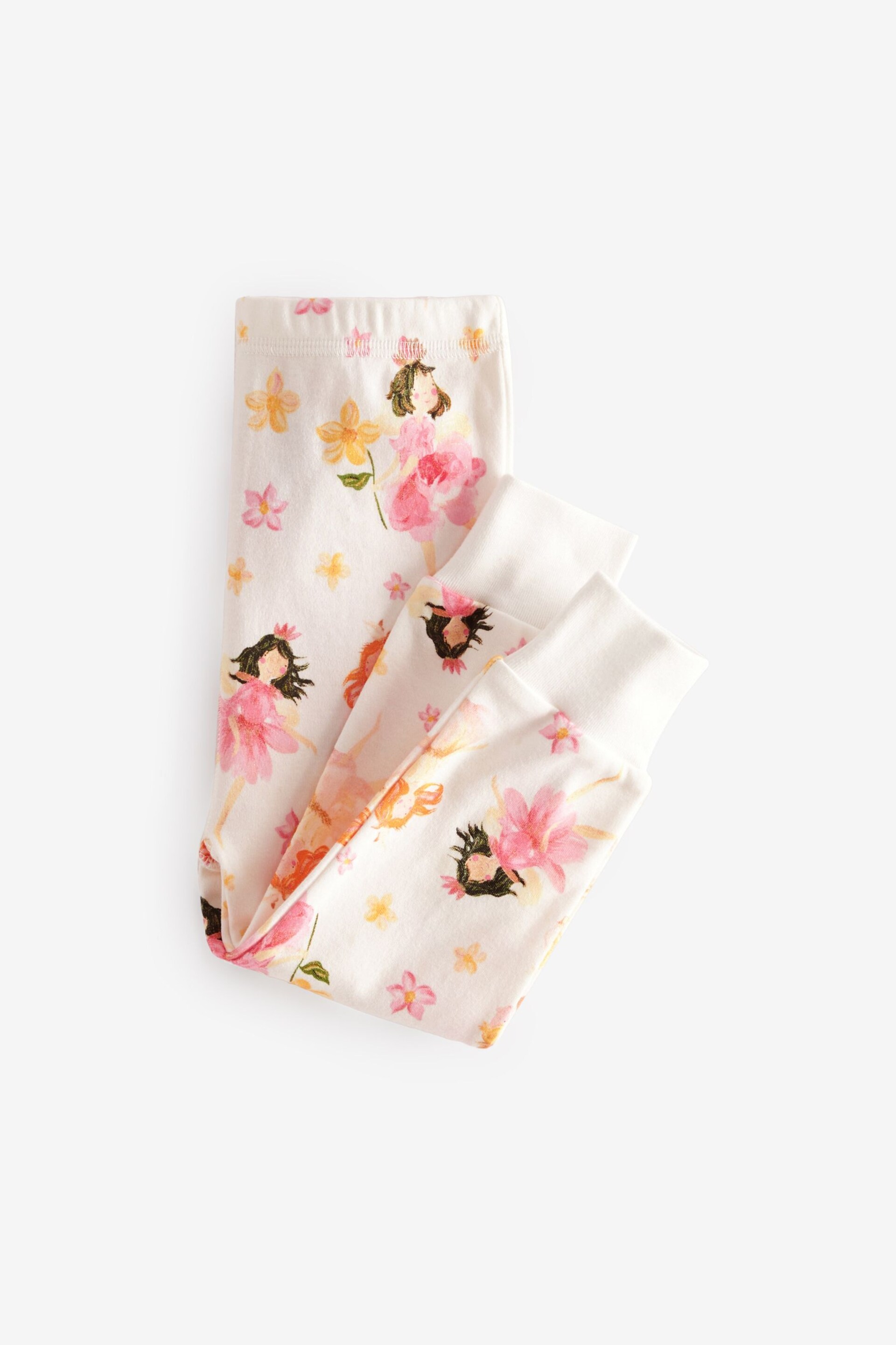 Pink/Cream Fairy Printed Pyjamas 3 Pack (9mths-12yrs) - Image 11 of 11