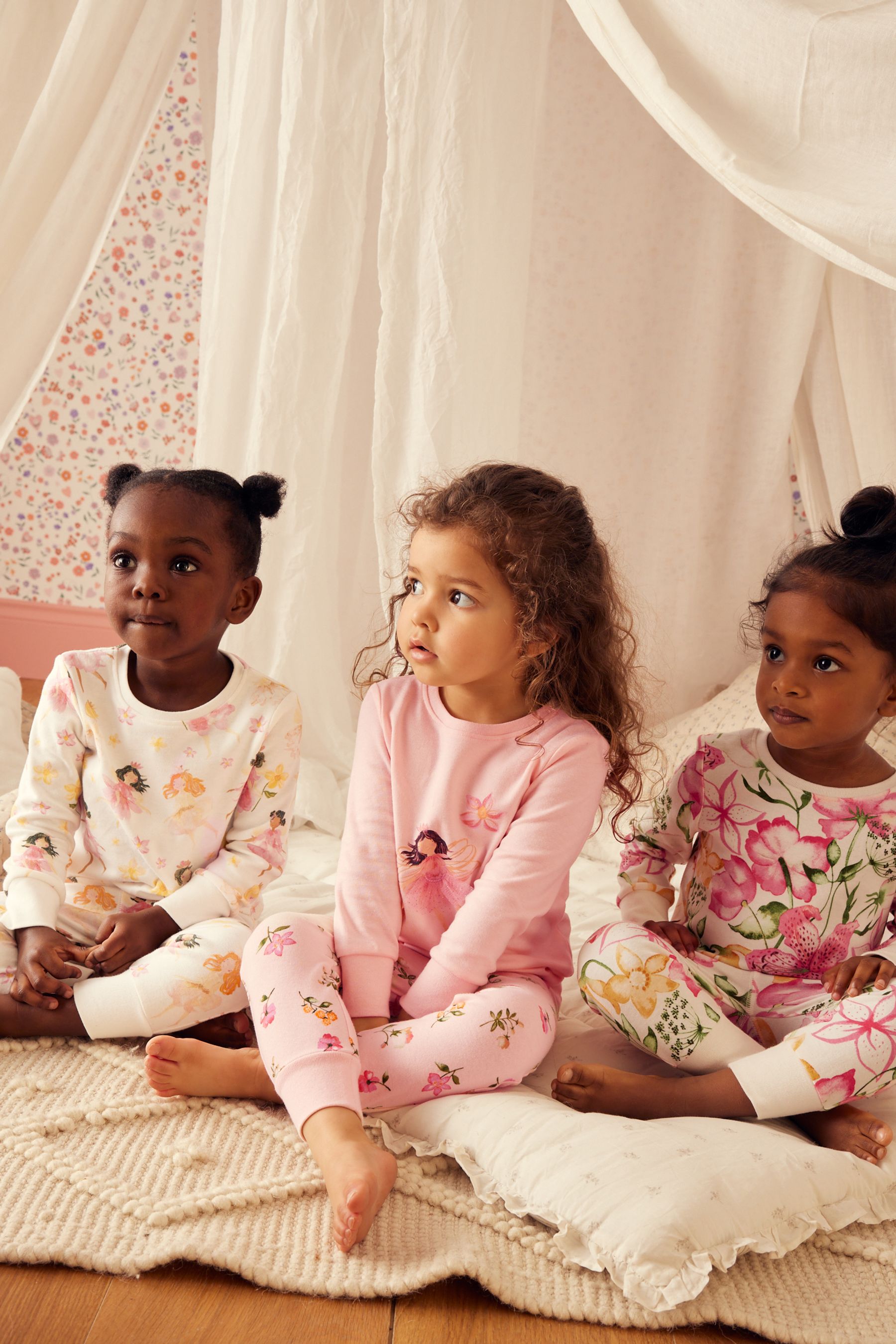 Buy Pink Cream Fairy 100 Cotton Long Sleeve Pyjamas 3 Pack 9mths 16yrs from Next France