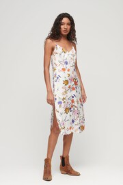 Superdry Cream Satin Cami Midi Dress - Image 1 of 4