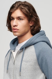 Superdry Stone Grey Essential Baseball Zip-Up Hoodie - Image 2 of 6