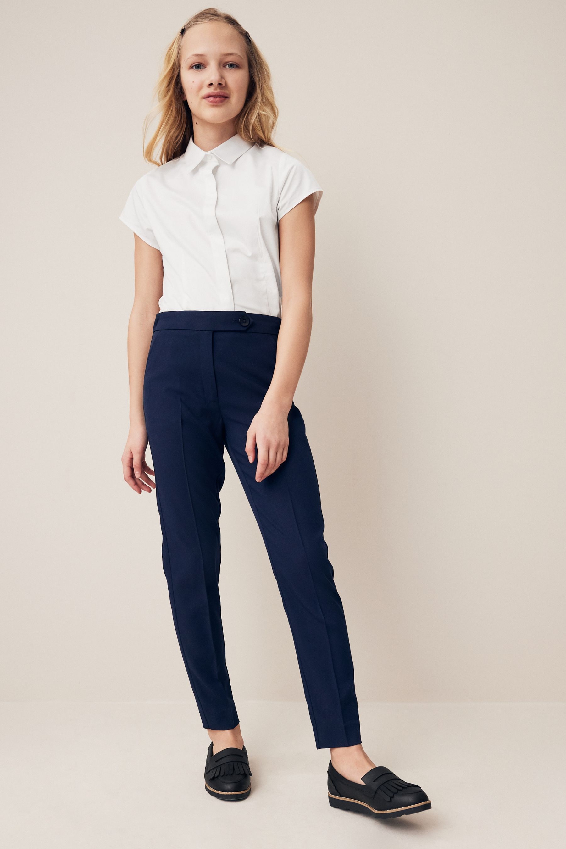Next navy blue trousers hotsell