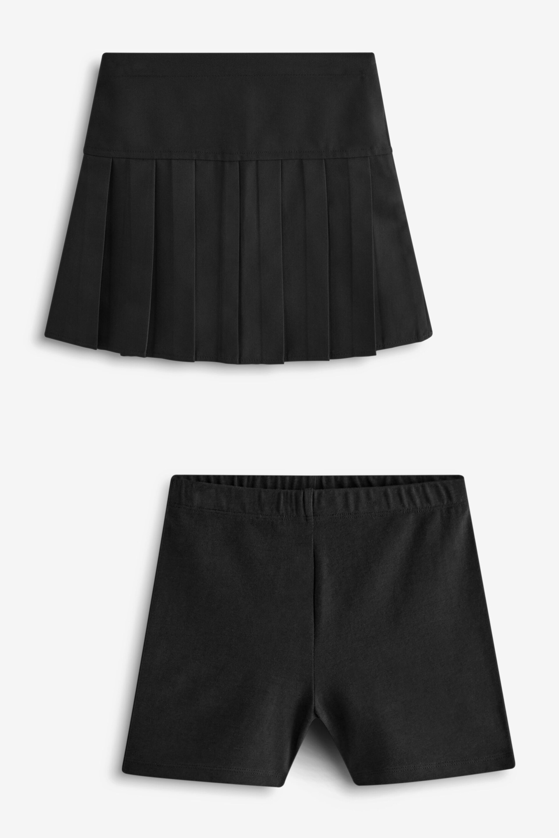 Black Pleat Skirt And Cycle Shorts Set (3-17yrs) - Image 5 of 9