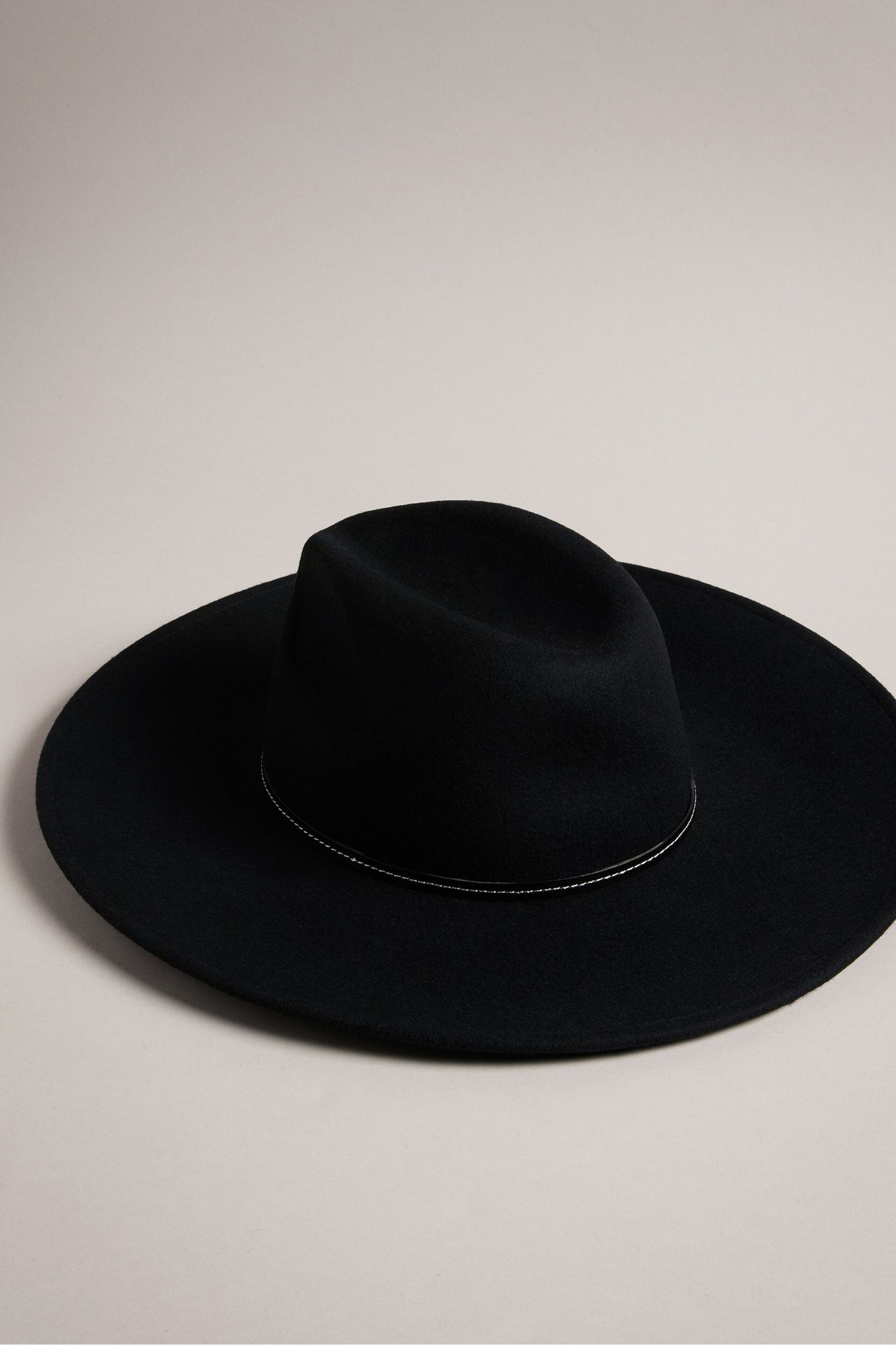 Ted Baker Black Abbiea Tan Buckle Felt Hat - Image 2 of 4