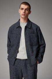 Navy EDIT Textured Bouclé Jacket - Image 1 of 11