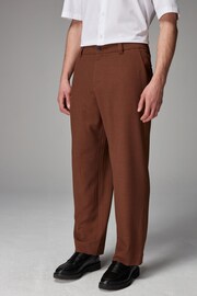 Rust Brown EDIT Relaxed Twill Trousers - Image 2 of 9