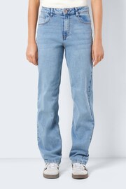 NOISY MAY Blue High Waisted Straight Leg Jeans - Image 1 of 8