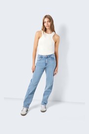 NOISY MAY Blue High Waisted Straight Leg Jeans - Image 6 of 8