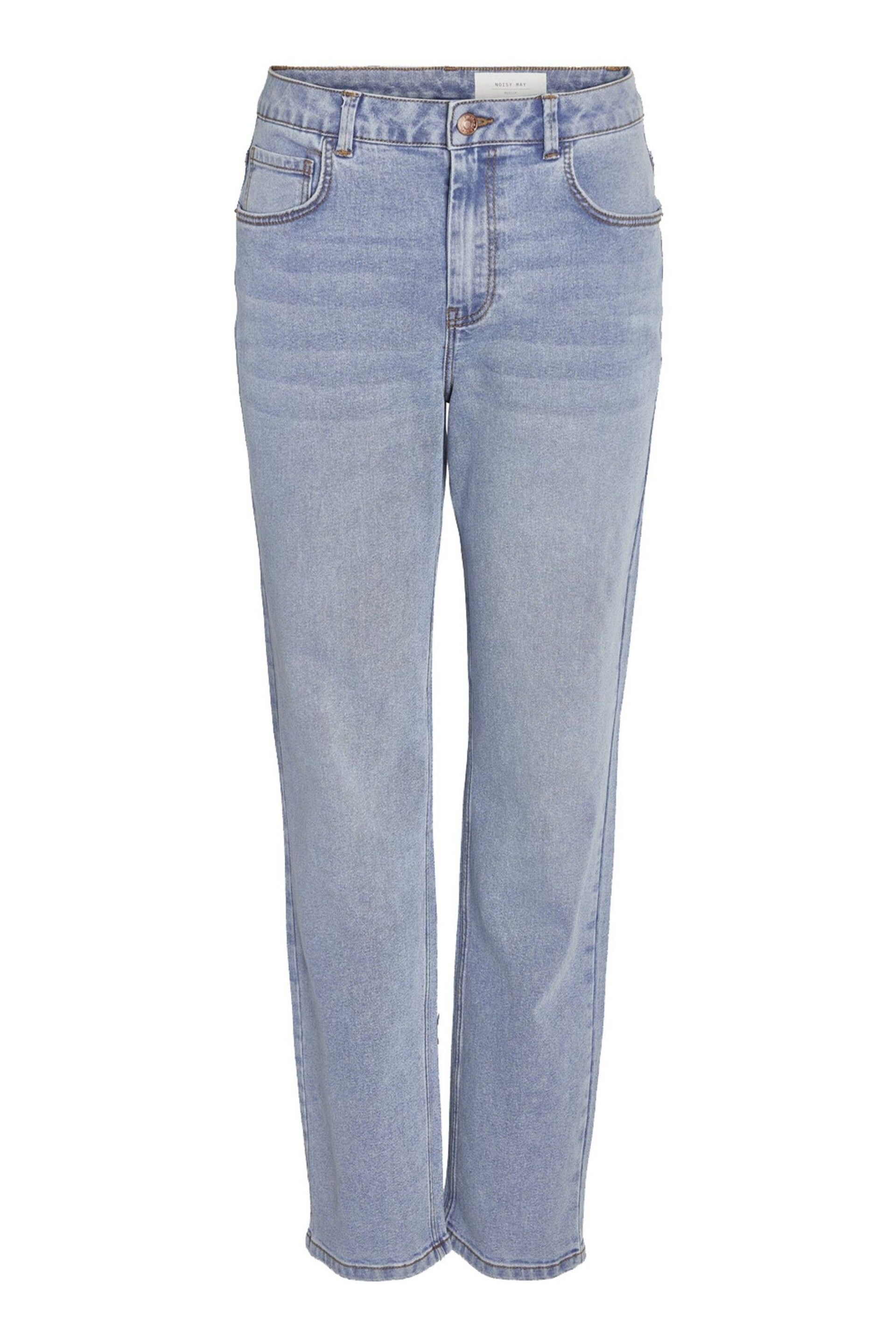 NOISY MAY Blue High Waisted Straight Leg Jeans - Image 7 of 8