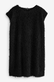 Black Mini Short Sleeve Textured Dress - Image 2 of 3
