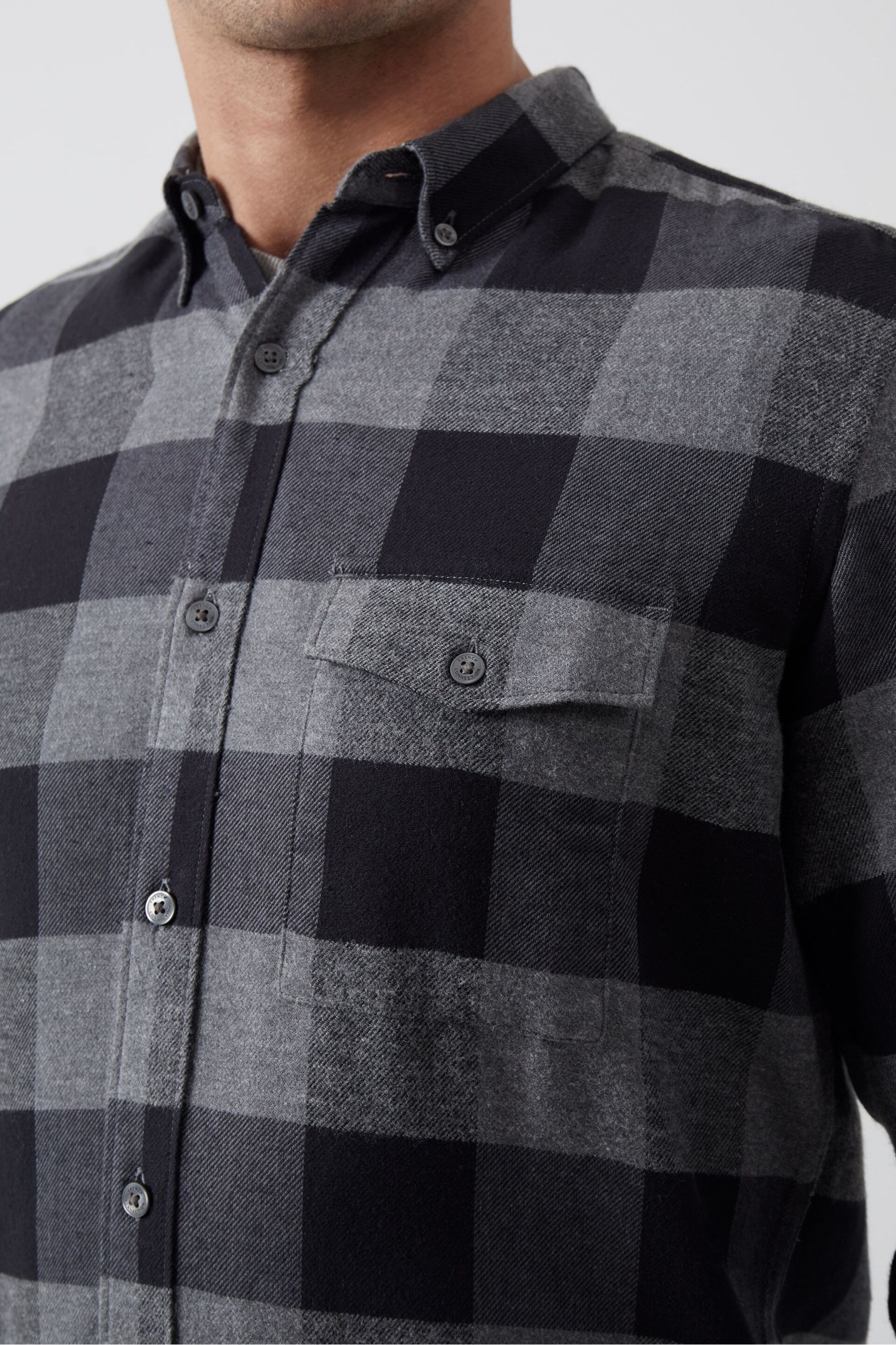 French Connection Large Gingham Flannel Long Sleeve Shirt - Image 3 of 4