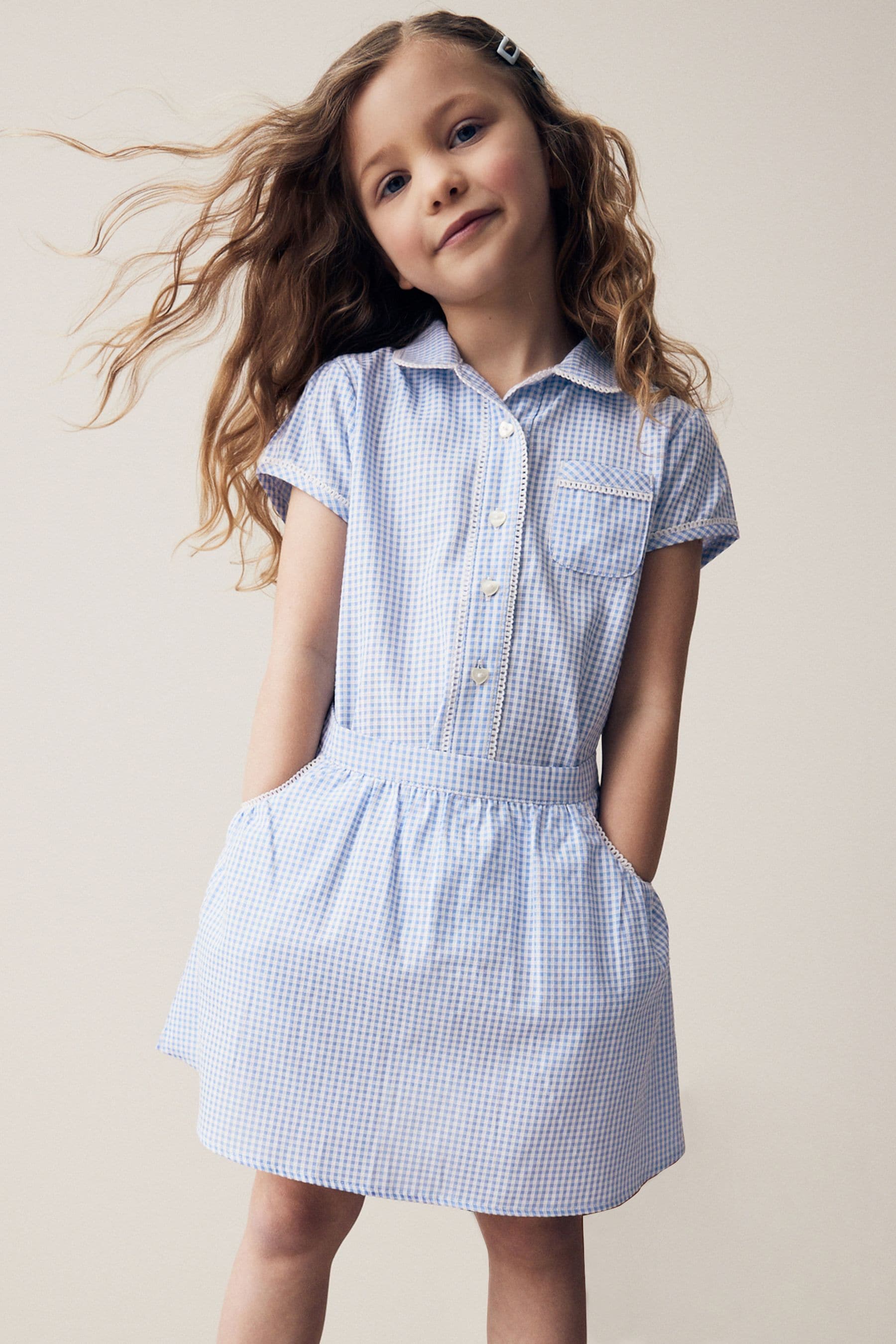 Buy Blue Pull on Cotton Rich School Gingham Skirt 3 14yrs from Next Austria