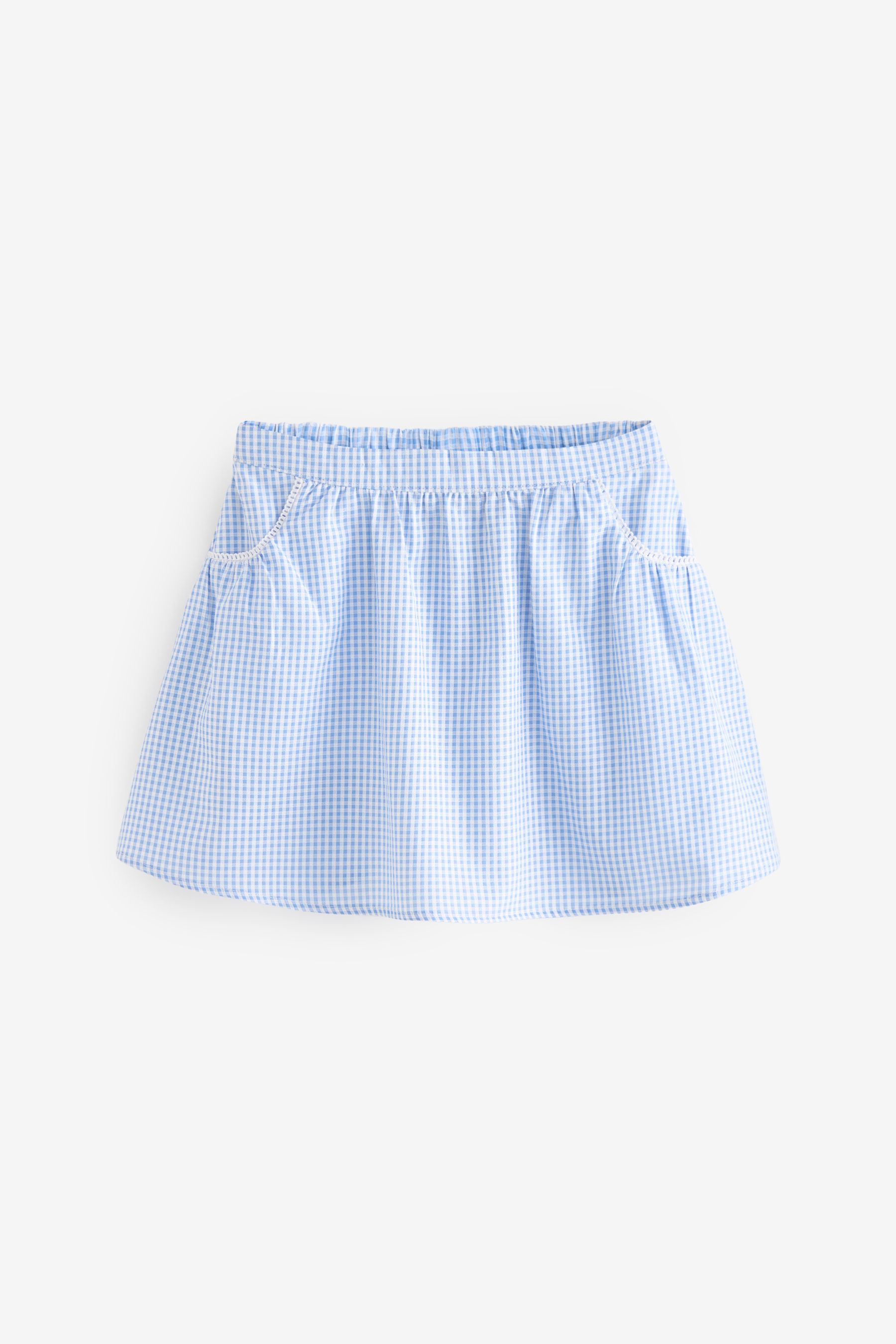 Gingham skirt blue cheap