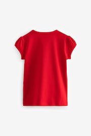 Red 2 Pack Cotton Puff Sleeve T-Shirts (3-16yrs) - Image 2 of 3