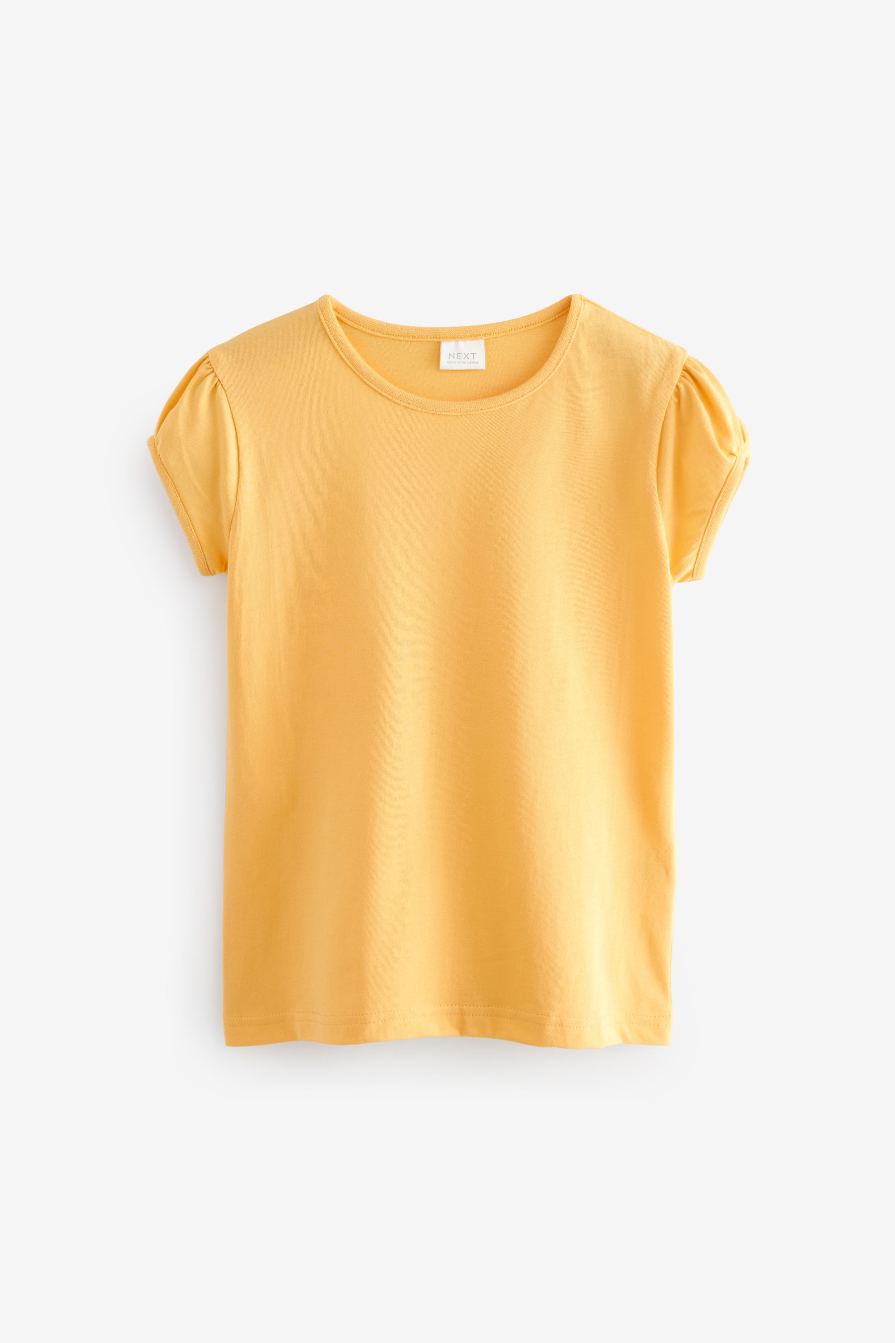 Yellow 100 Cotton Puff Sleeve T Shirts 2 Pack 3 16yrs