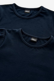 Navy Blue 100% Cotton Puff Sleeve T-Shirts 2 Pack (3-16yrs) - Image 4 of 4