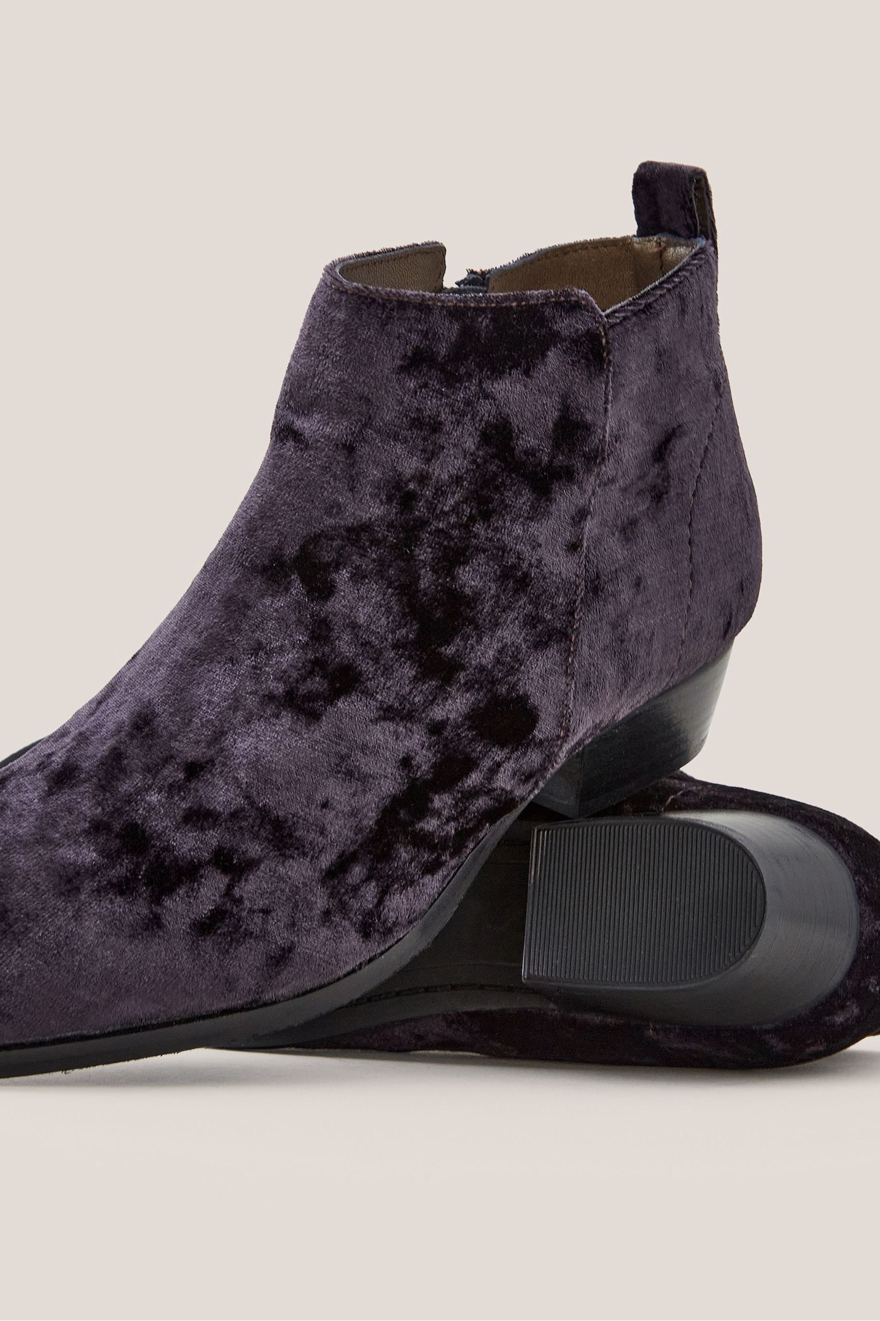 Buy White Stuff Grey Willow Velvet Ankle Boots from Next Luxembourg
