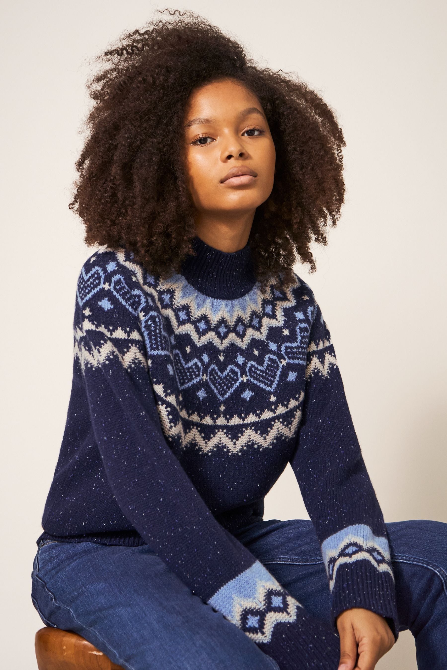 Next navy heart jumper outlet