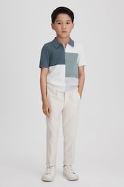 Reiss Sage Delta Senior Colourblock Half-Zip Polo Shirt - Image 1 of 6