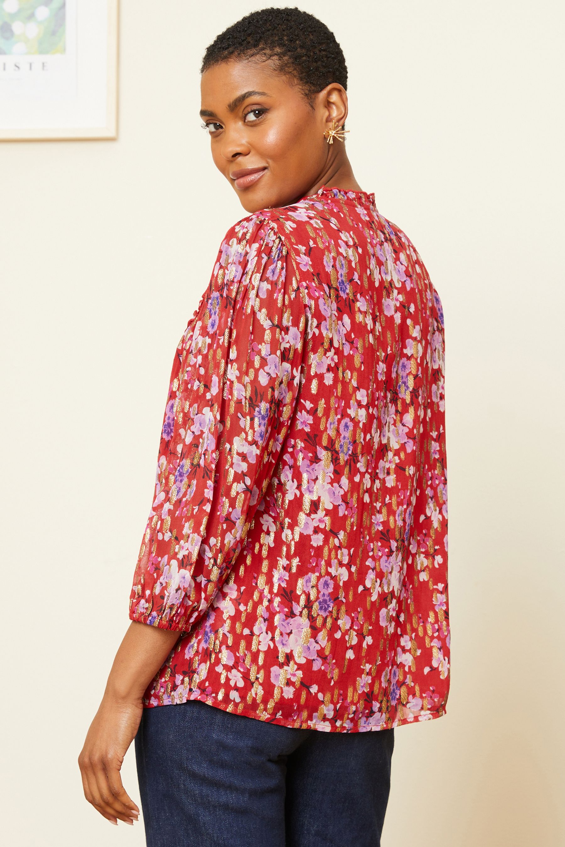 Red floral sweater outlet