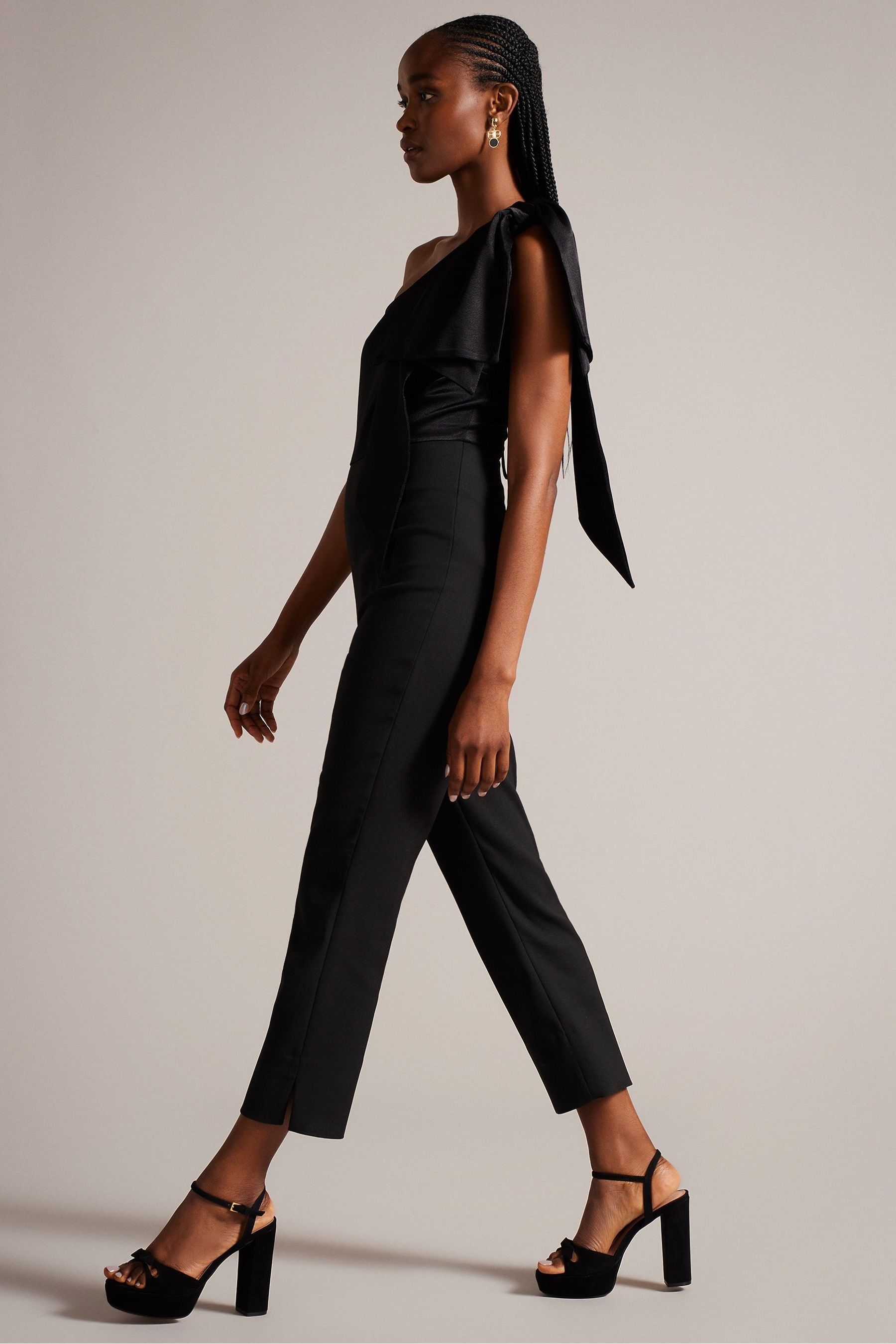 Buy Ted Baker Orliie One Shoulder Black Jumpsuit With Giant Bow Detail from Next Luxembourg