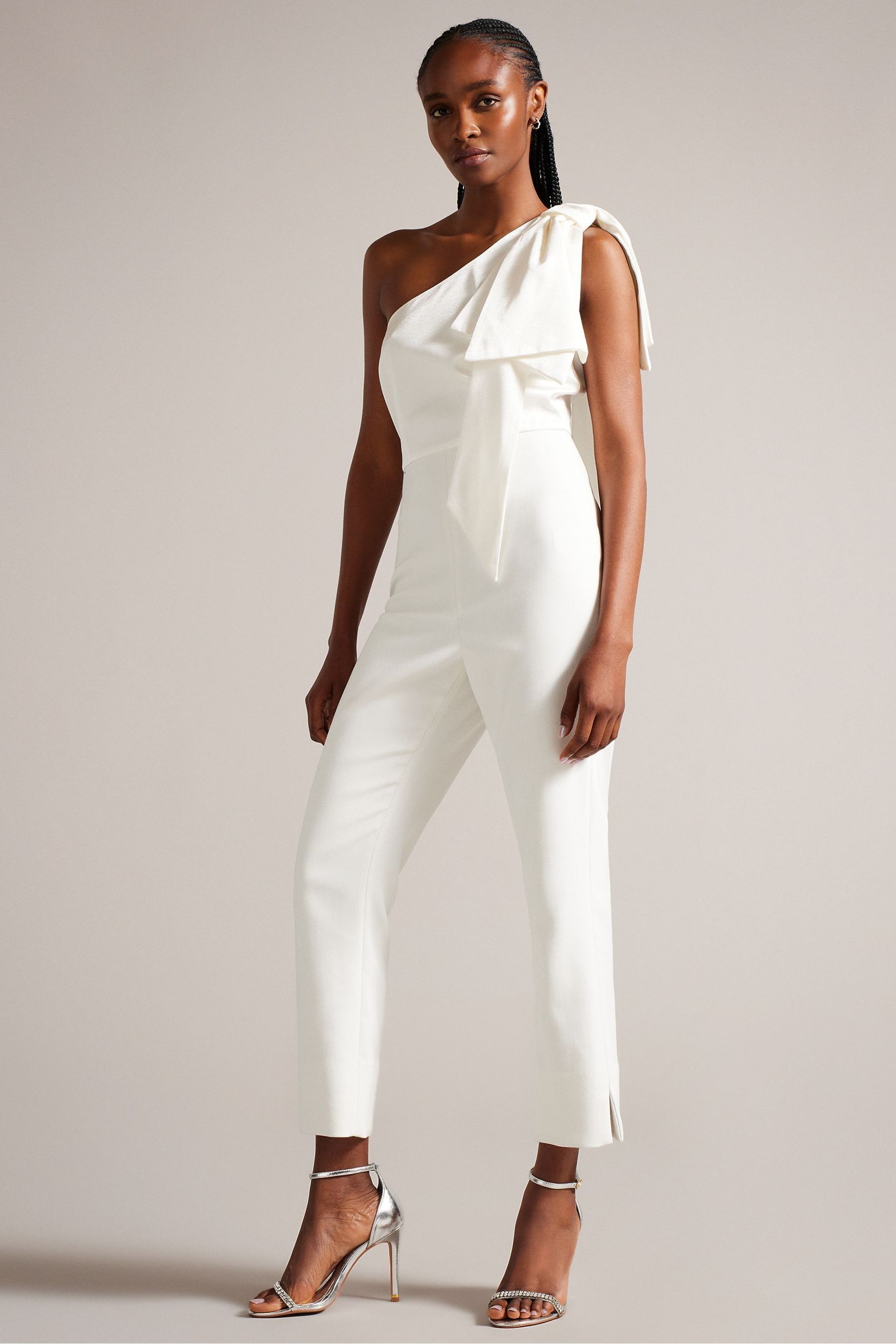 Buy Ted Baker Orliie One Shoulder Black Jumpsuit With Giant Bow Detail from Next Luxembourg