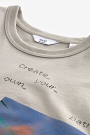 Ecru Relaxed Fit Heavyweight Urban Graphic T-Shirt - Image 6 of 7