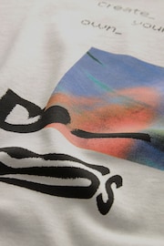 Ecru Relaxed Fit Heavyweight Urban Graphic T-Shirt - Image 7 of 7