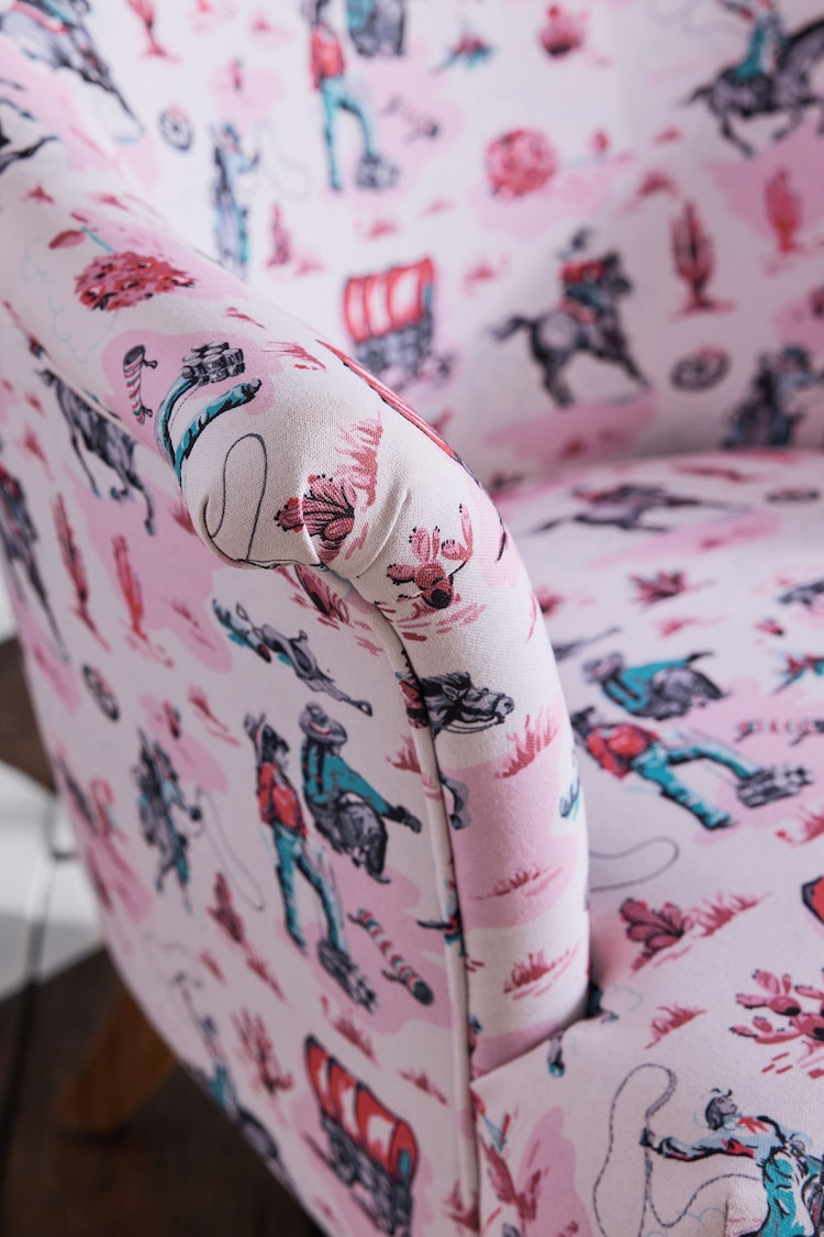 Cath Kidston Cowgirl Pink Chair Rodeo Small 2 Seater Sofa - Image 2 of 9