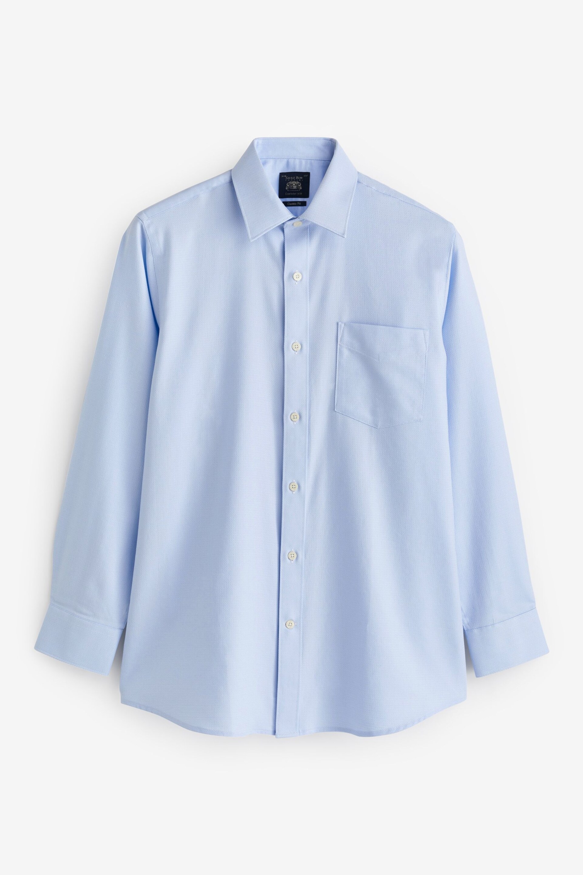 Savile Row Company Sky Blue Classic Fit Single Cuff Formal Shirt - Image 5 of 5