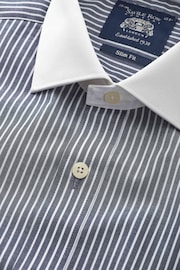 Savile Row Company Blue Stripe Winchester Double Cuff Formal Shirt - Image 7 of 7