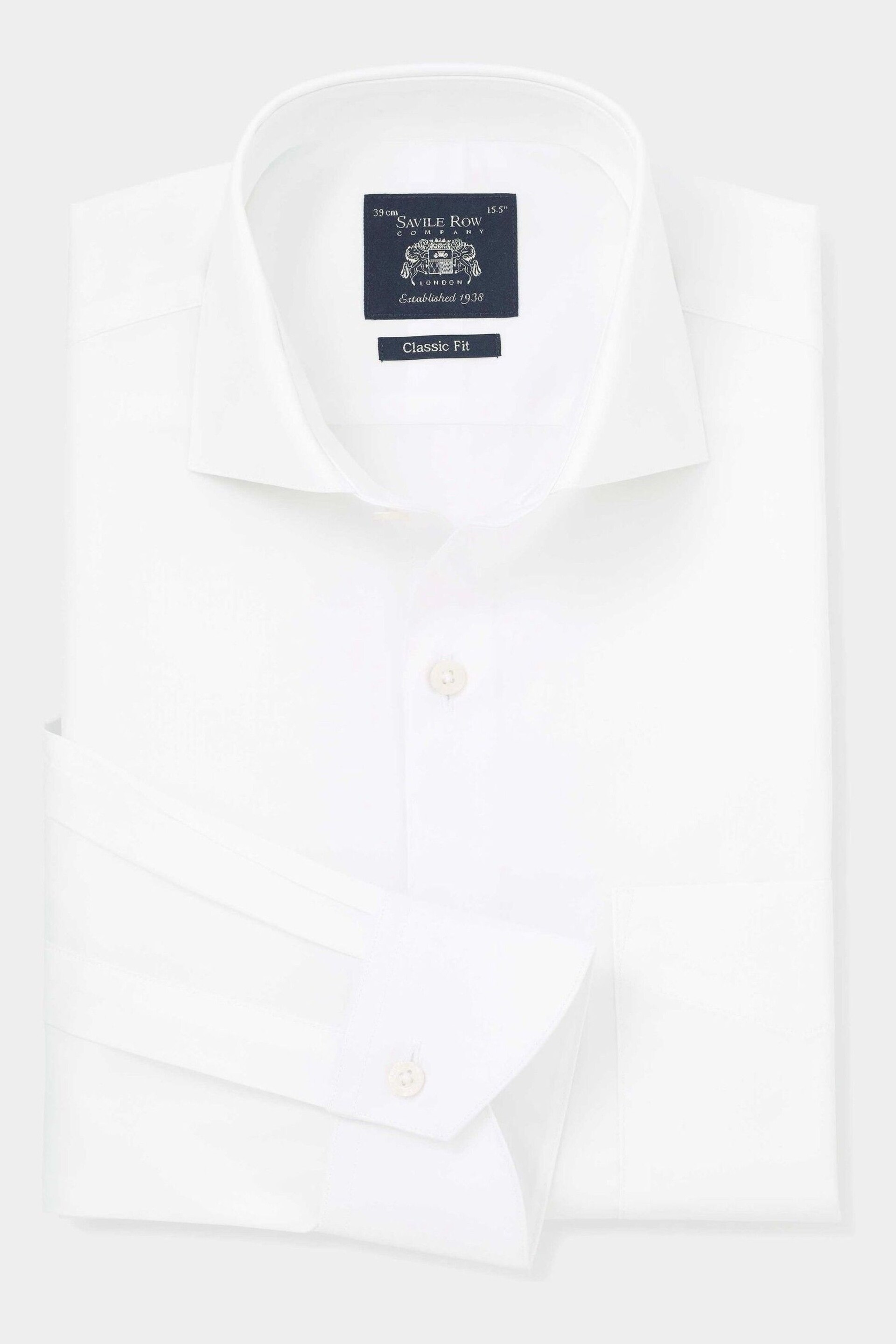 Savile Row Company Classic Fit Single Cuff Formal White Shirt - Image 5 of 7