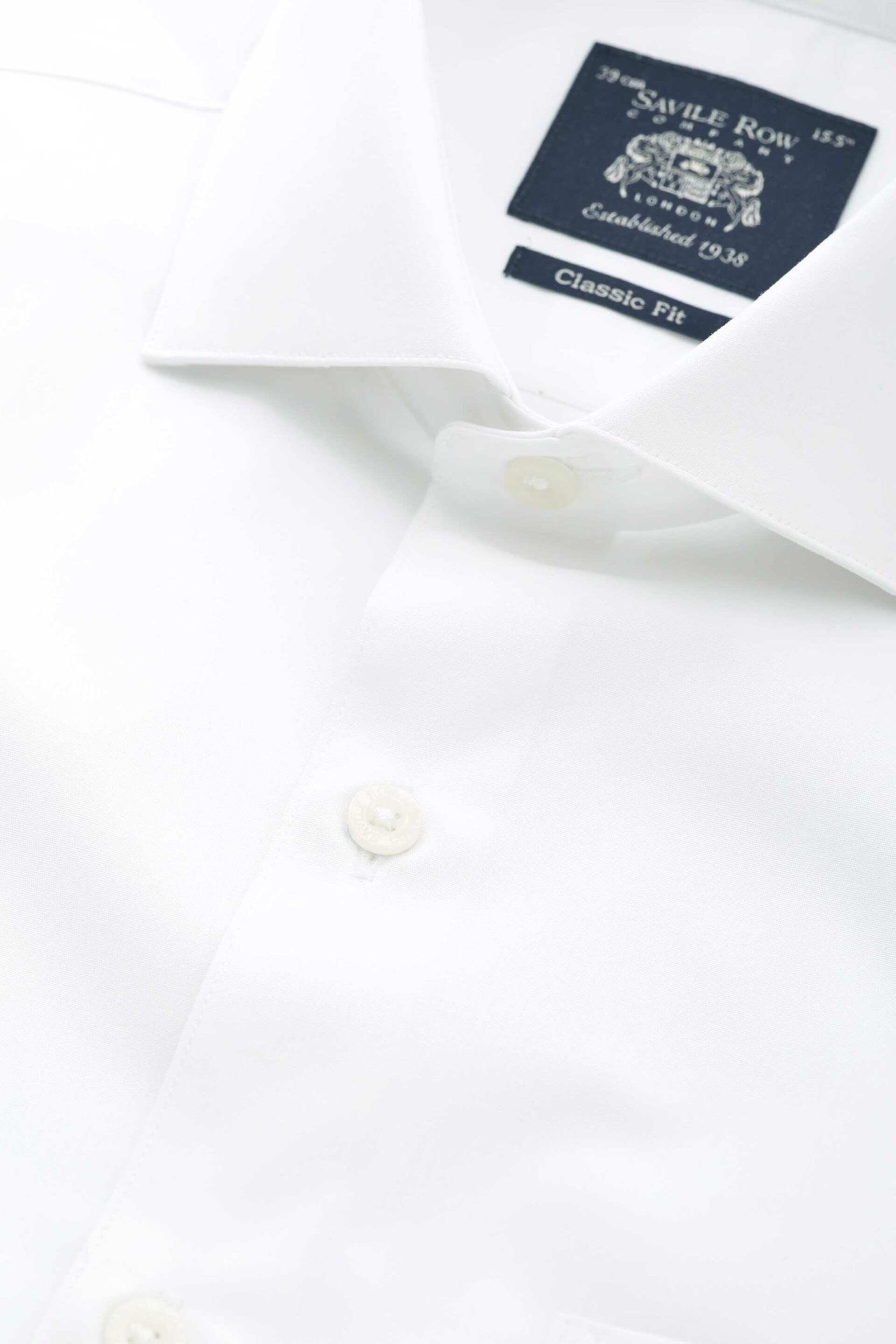 Savile Row Company Classic Fit Single Cuff Formal White Shirt - Image 6 of 7