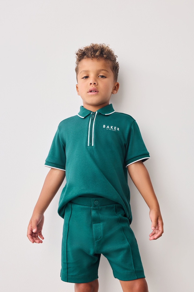 Baker by Ted Baker Green Polo Shirt and Short Set - Image 3 of 9