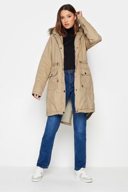 Long Tall Sally Natural Faux Fur Trim Parka Jacket - Image 1 of 4