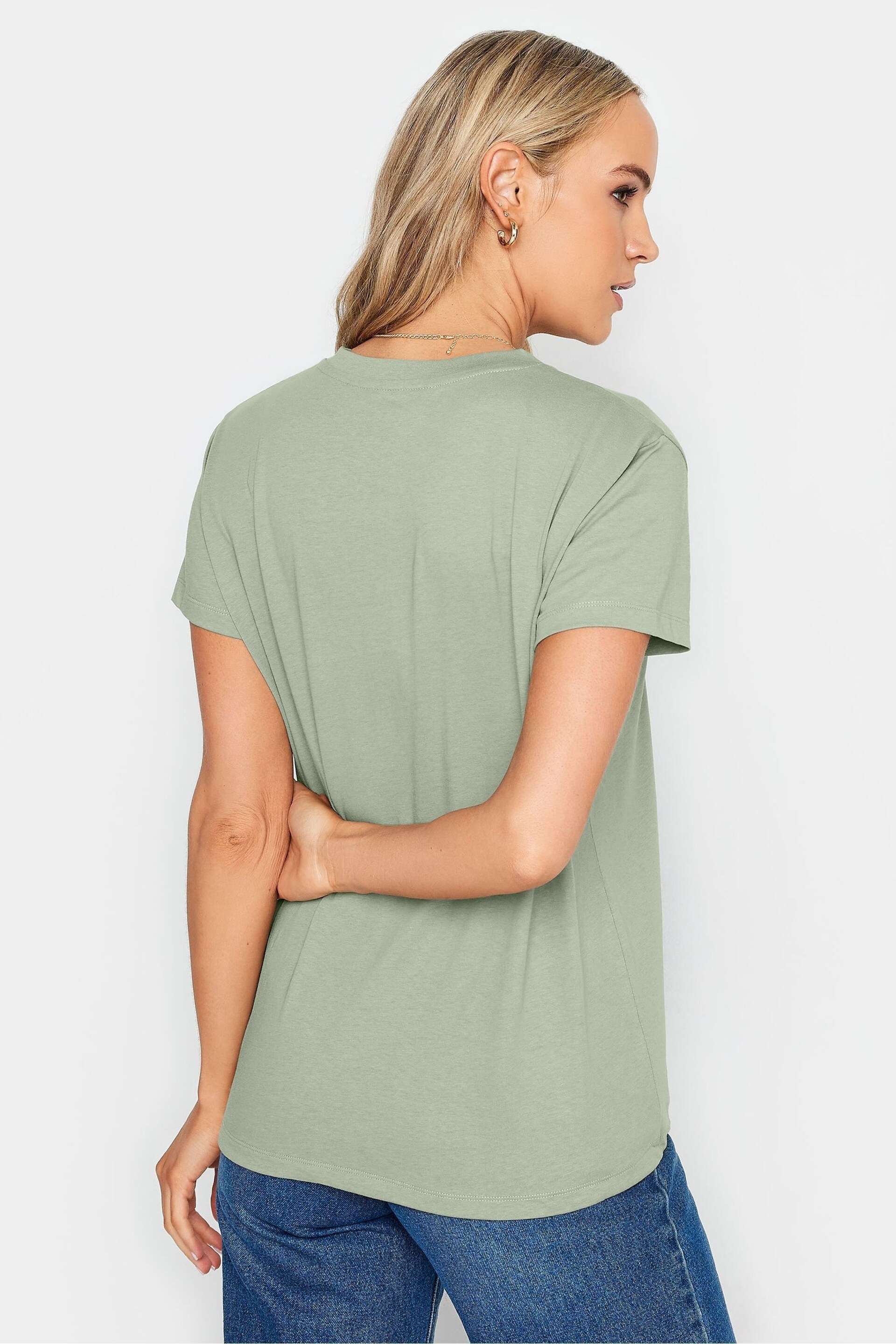 Long Tall Sally Green Drawstring Hem Cotton T-Shirt - Image 3 of 4