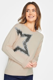 M&Co Pink Large Petite Blush Star Jumper - Image 1 of 4