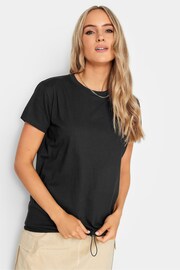 Long Tall Sally Black Drawstring Hem Cotton T-Shirt - Image 1 of 3