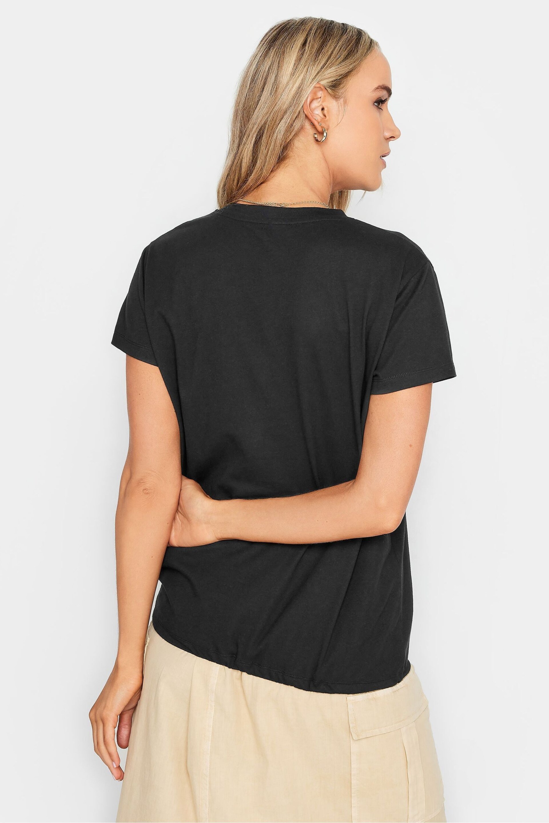 Long Tall Sally Black Drawstring Hem Cotton T-Shirt - Image 3 of 3