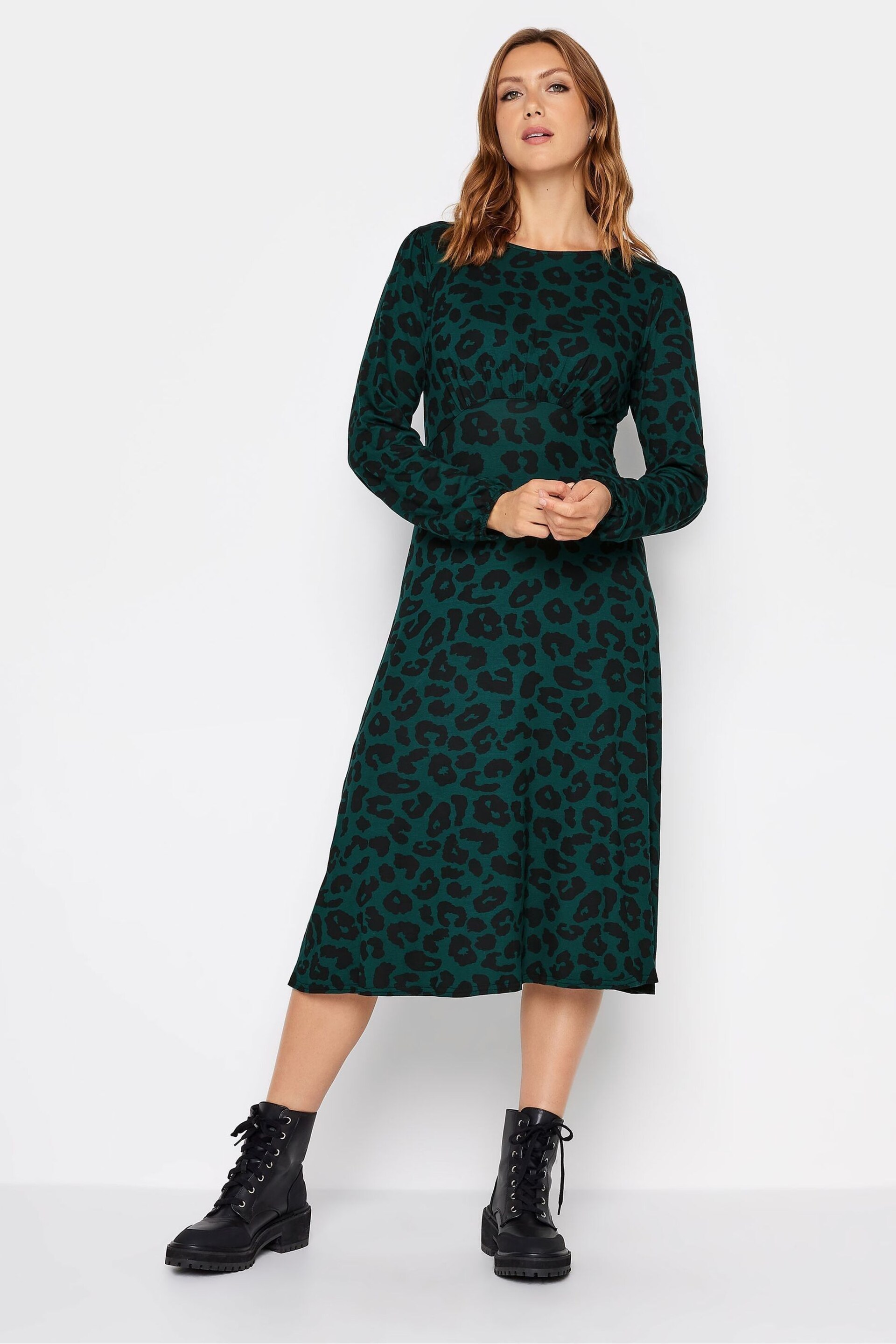Long Tall Sally Green Long Sleeve Tea Green Dress - Image 1 of 4