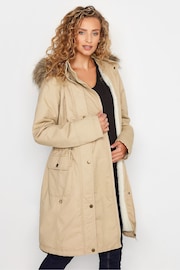 Long Tall Sally Natural Maternity Faux Fur Trim Parka - Image 3 of 5