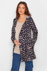 Long Tall Sally Black Maternity Animal Print Pocket Parka - Image 4 of 5