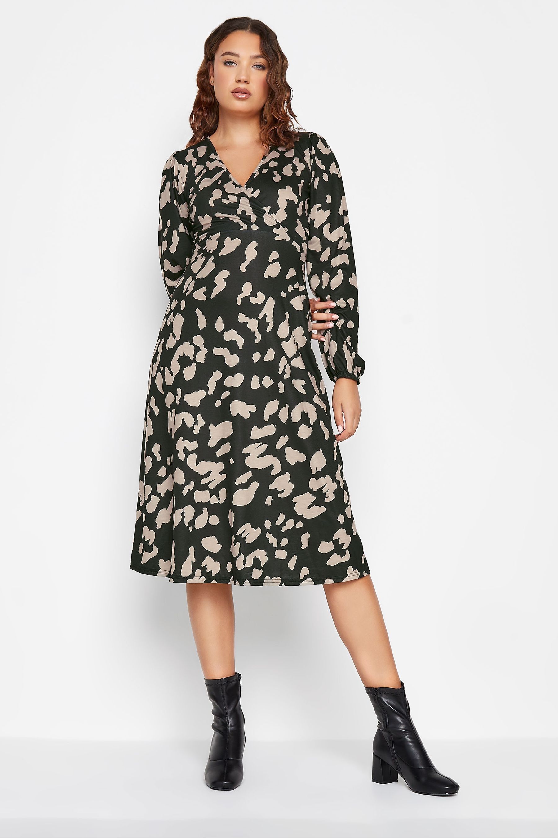 Buy Long Tall Sally Black Natural Marking Print Midi Dress from the Next UK online shop