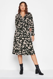 Long Tall Sally Black & Natural Marking Print Midi Dress - Image 1 of 4